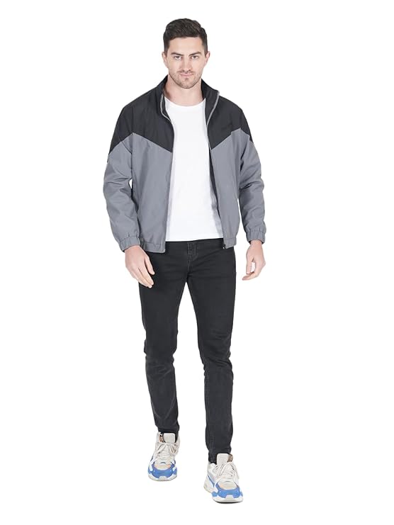 Caraba Men's Casual Workout Running Lightweight Outdoor Sporty Wind Cheater Jacket