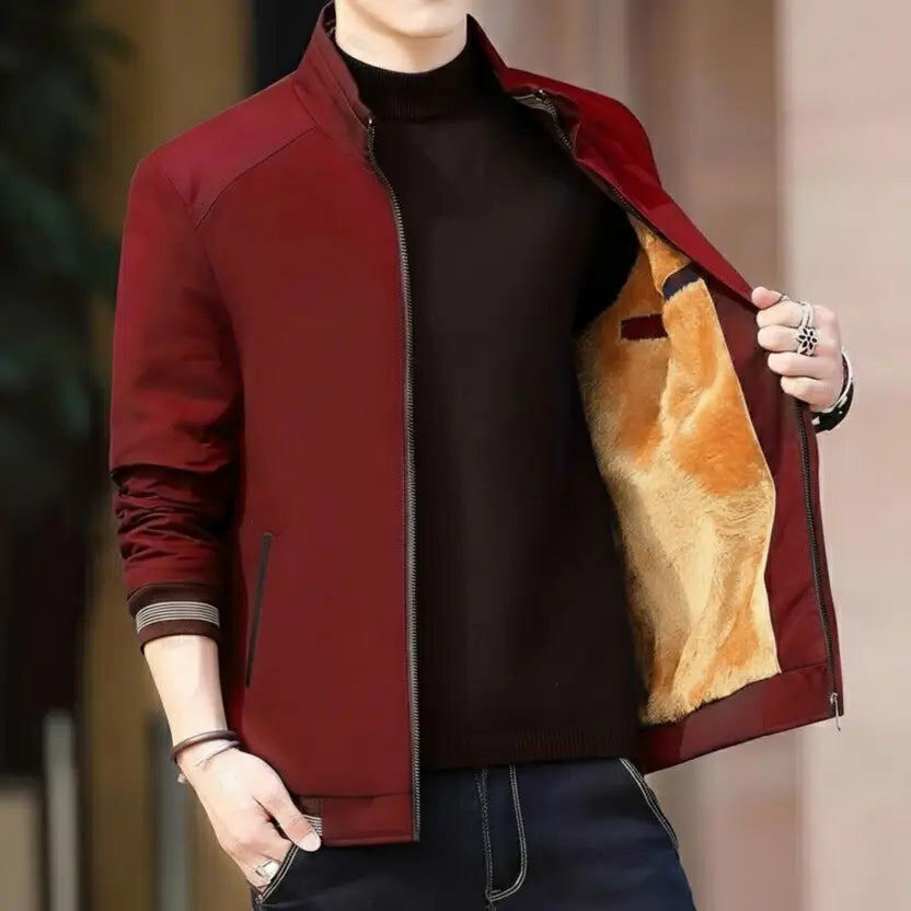 Caraba Mens Jackets for Winter, Lightweight Bomber Jacket, Full Sleeve, Regular Fit, Stylish Stand Collar, Zipper Closure jacket
