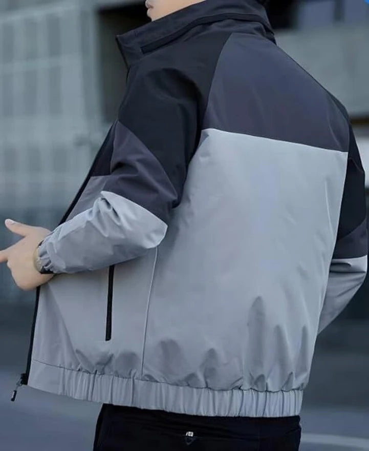 Caraba Colorblock Men's Rain Jacket for Light Rain