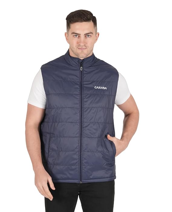 Men's Lightweight Quilted Sleeveless Winter Bomber Jacket