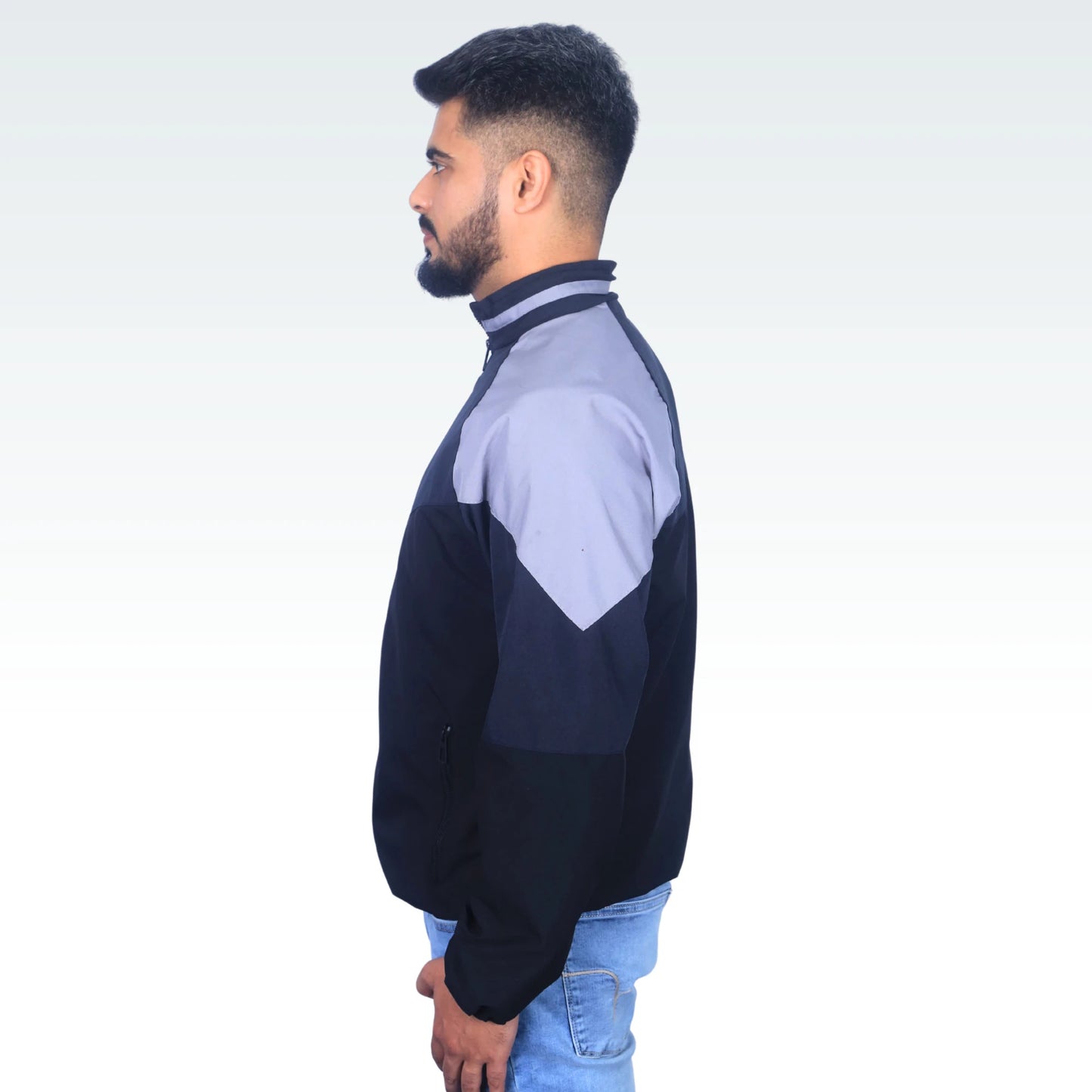 Caraba Jacket for Summer, Lightweight & Regular Fit, Full Sleeves, Stylish Stand Collar Colorblock Men Wind Cheater