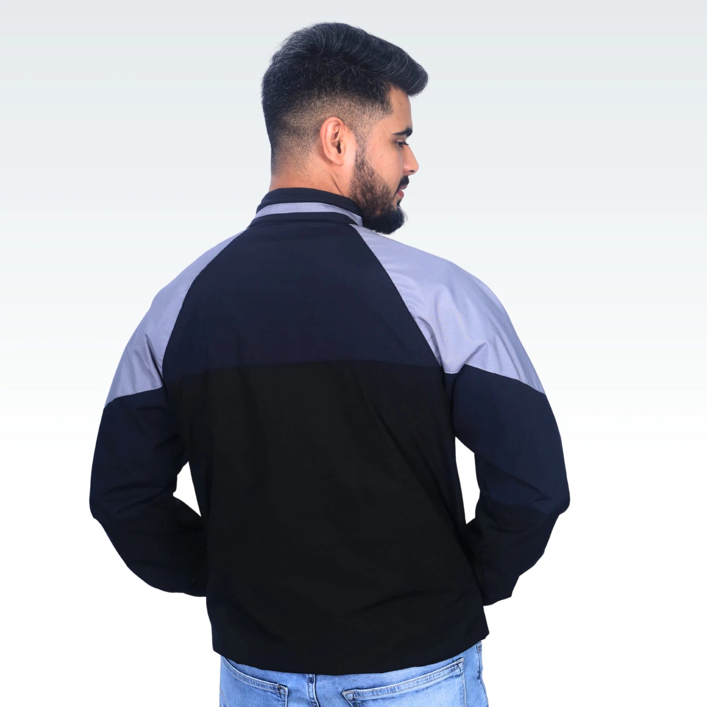 Caraba Jacket for Summer, Lightweight & Regular Fit, Full Sleeves, Stylish Stand Collar Colorblock Men Wind Cheater