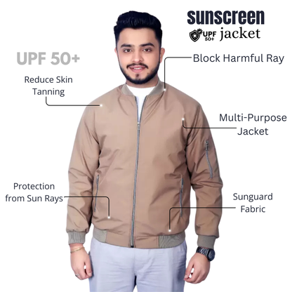 Caraba Men's Sunscreen Jacket | UV Protection, Lightweight Summer Wear, Prevents Sun Tanning, Stylish