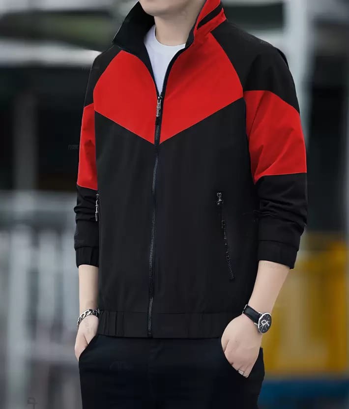 Caraba Colorblock Men's Rain Jacket for Light Rain