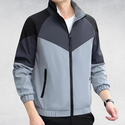 Caraba Colorblock Men's Rain Jacket for Light Rain