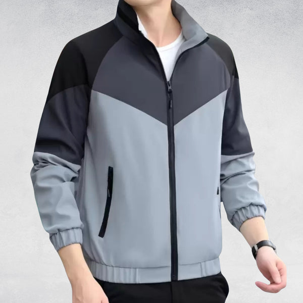 Caraba Colorblock Men's Rain Jacket for Light Rain