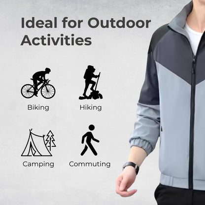Caraba Men’s Lightweight Water Resistant Rain Jacket – Windproof, Foldable & Travel-Ready