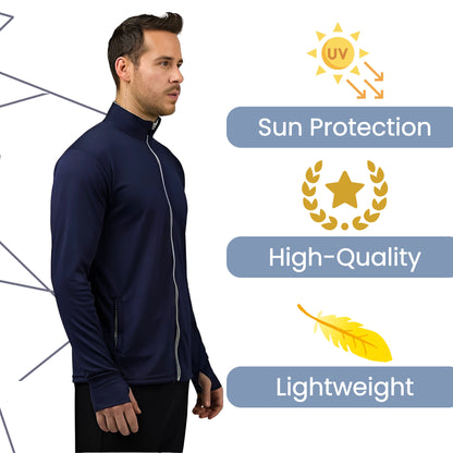 Caraba UPF 50+ SUNSCREEN JACKET Men's Sports Summer Gym Workout Running Travel Trekking and Travel Nylon Solid Plain Sunscreen jacket for Men Nylon Summer Casual Wear