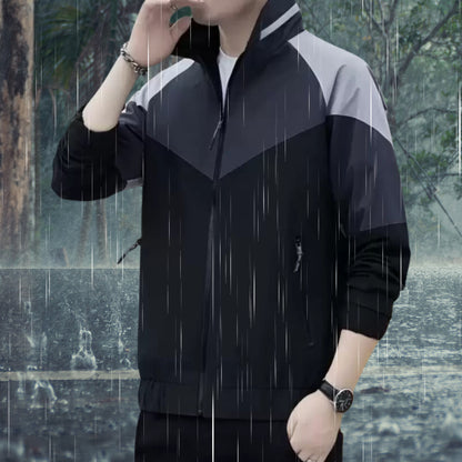 Caraba Colorblock Men's Rain Jacket for Light Rain