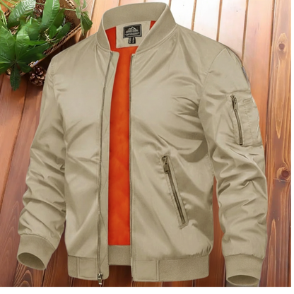 CARABA Men's Bomber Jacket Fashion Lightweight Windbreaker Winter Fall Casual Jackets for Men | Full Zipper Casual Padded Nylon Jacket