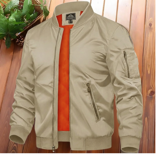 CARABA Men's Bomber Jacket Fashion Lightweight Windbreaker Winter Fall Casual Jackets for Men | Full Zipper Casual Padded Nylon Jacket