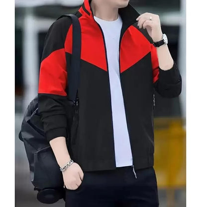 Caraba Mens Jackets for Winter, Lightweight Windcheater Jacket, Full Sleeves, Regular Fit, Stylish Stand Collar, Zipper Closure