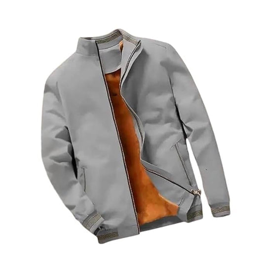 Caraba Mens Jackets for Winter, Lightweight Bomber Jacket, Full Sleeve, Regular Fit, Stylish Stand Collar, Zipper Closure jacket