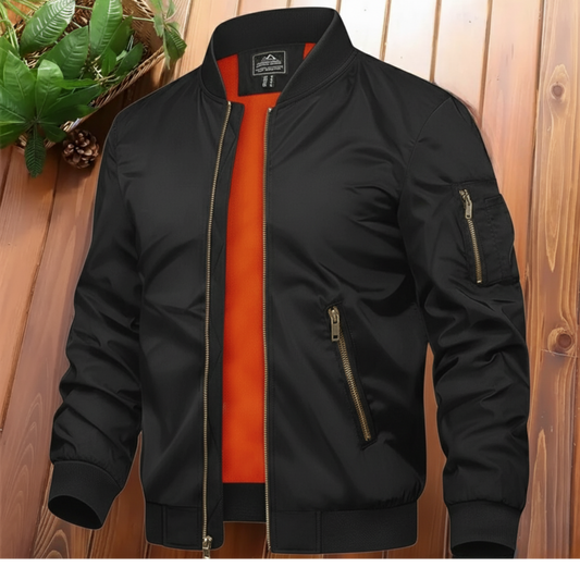 CARABA Men's Bomber Jacket Fashion Lightweight Windbreaker Winter Fall Casual Jackets for Men | Full Zipper Casual Padded Nylon Jacket