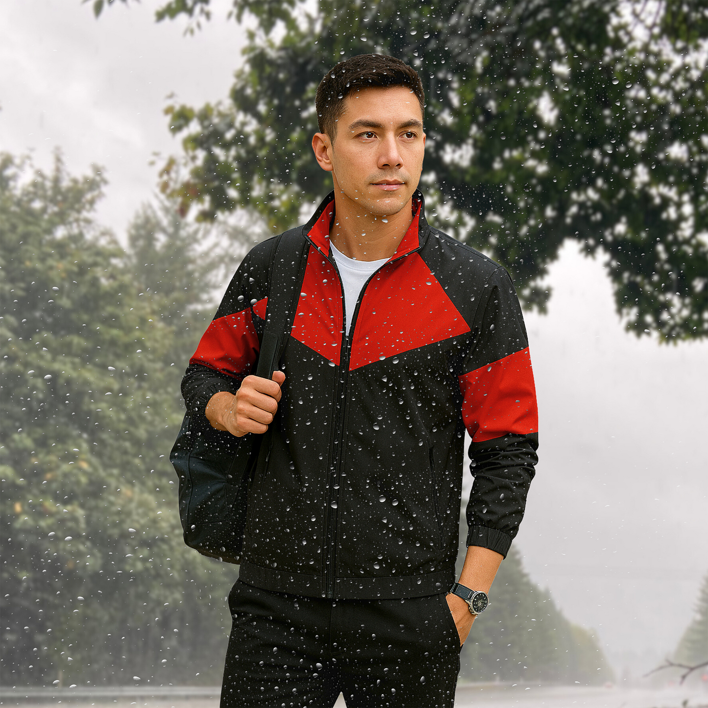 Caraba Men’s Lightweight Water Resistant Rain Jacket – Windproof, Foldable & Travel-Ready