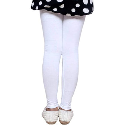 Plain Ankle Length Cotton Leggings for Kids & Girls Pack of 4