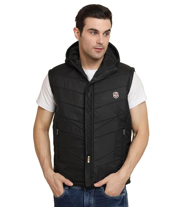 Men's Quilted Sleeveless Zippered Bomber Jacket