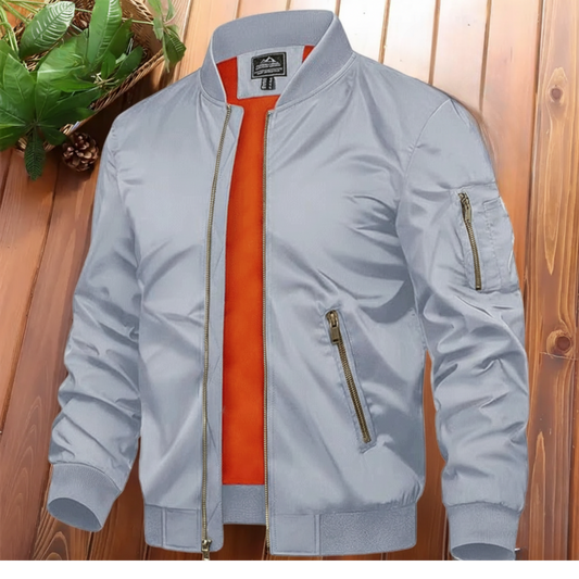 CARABA Men's Bomber Jacket Fashion Lightweight Windbreaker Winter Fall Casual Jackets for Men | Full Zipper Casual Padded Nylon Jacket