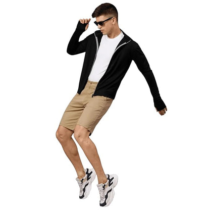 Caraba UPF 50+ SUNSCREEN JACKET Men's Sports Summer Gym Workout Running Travel Trekking and Travel Nylon Solid Plain Sunscreen jacket for Men Nylon Summer Casual Wear
