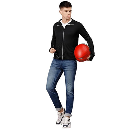 Caraba UPF 50+ SUNSCREEN JACKET Men's Sports Summer Gym Workout Running Travel Trekking and Travel Nylon Solid Plain Sunscreen jacket for Men Nylon Summer Casual Wear