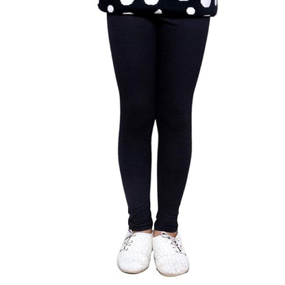 Plain Ankle Length Cotton Leggings for Kids & Girls Pack of 4