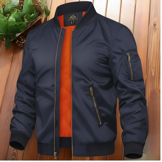CARABA Men's Bomber Jacket Fashion Lightweight Windbreaker Winter Fall Casual Jackets for Men | Full Zipper Casual Padded Nylon Jacket