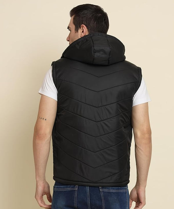 Men's Quilted Sleeveless Zippered Bomber Jacket