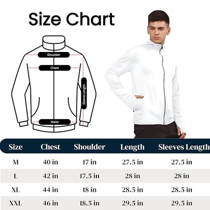 Caraba UPF 50+ SUNSCREEN JACKET Men's Sports Summer Gym Workout Running Travel Trekking and Travel Nylon Solid Plain Sunscreen jacket for Men Nylon Summer Casual Wear