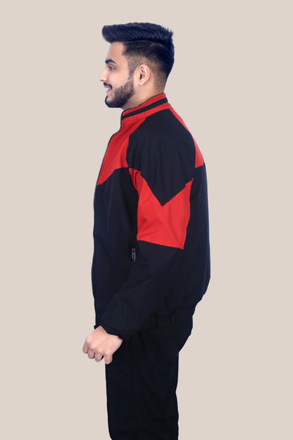 Caraba Jacket for Summer, Lightweight & Regular Fit, Full Sleeves, Stylish Stand Collar Colorblock Men Wind Cheater