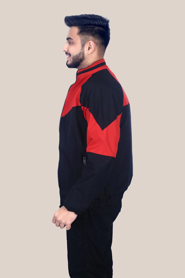 Caraba Jacket for Summer, Lightweight & Regular Fit, Full Sleeves, Stylish Stand Collar Colorblock Men Wind Cheater
