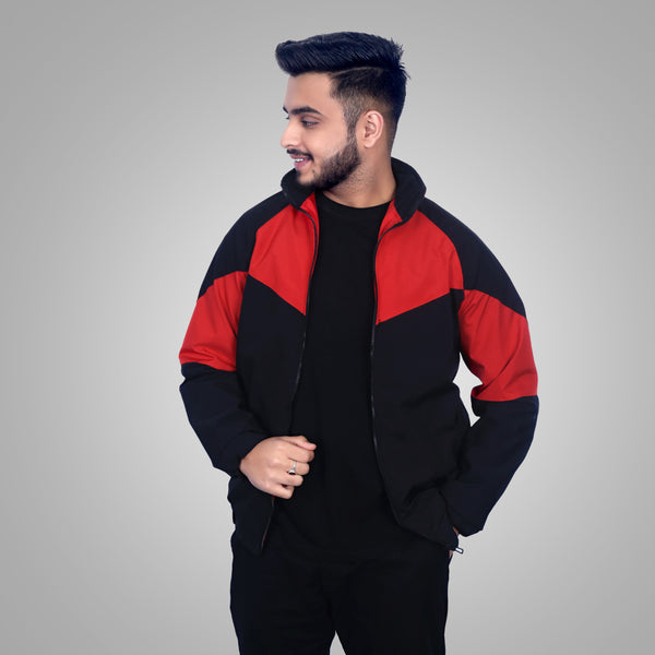 Caraba Jacket for Summer, Lightweight & Regular Fit, Full Sleeves, Stylish Stand Collar Colorblock Men Wind Cheater