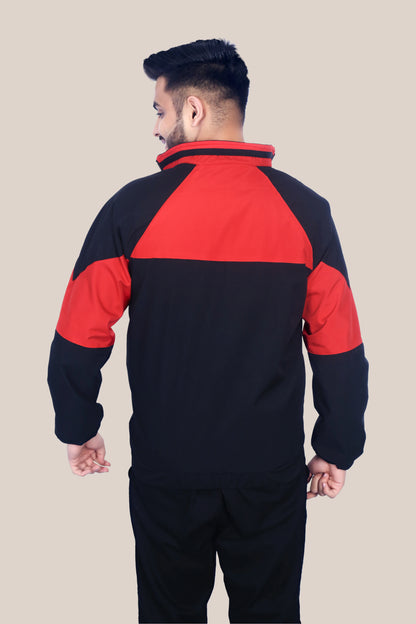 Caraba Jacket for Summer, Lightweight & Regular Fit, Full Sleeves, Stylish Stand Collar Colorblock Men Wind Cheater