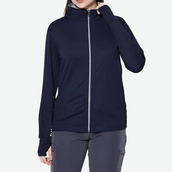 Caraba UPF 50+ Sun Protection UV Jacket for Women, Zipper Jacket for Biker & Outdoor Activity Solid Women Wind Cheater