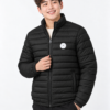 Black puffer jacket studio portrait(4)