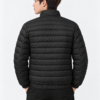 Black quilted puffer back view